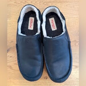 OluKai MOLOA SLIPPER US Men’s 12 / EUR 45 leather and sheep’s wool slippers